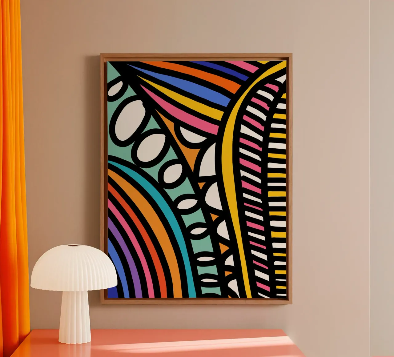 Rainbow Pulse: Bold Abstract Geometry by Emmanuel Signorino canvas by Abstract and Patterns