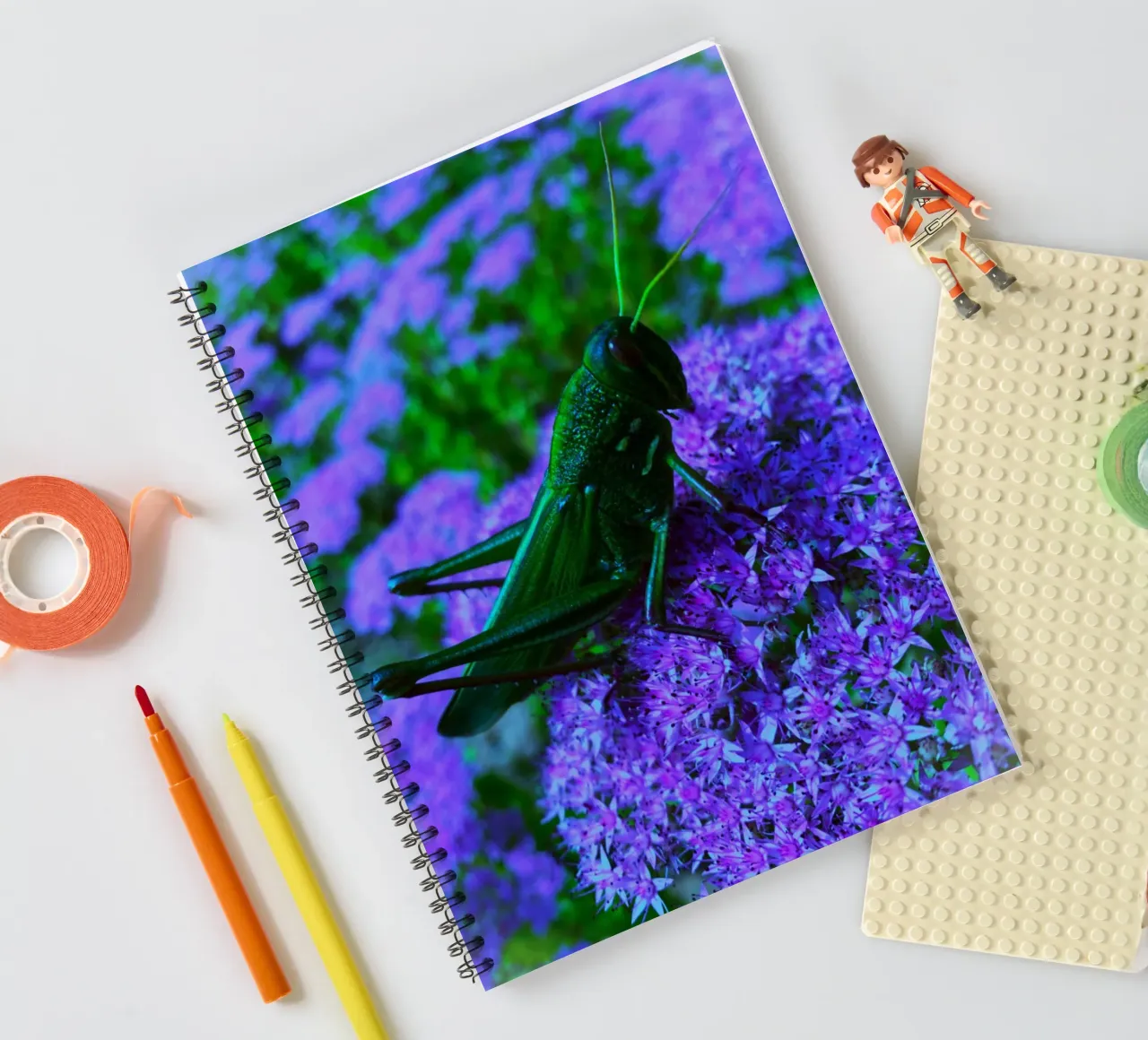 Grasshopper – small but full of vitality spiral notebook by Nature's Palette