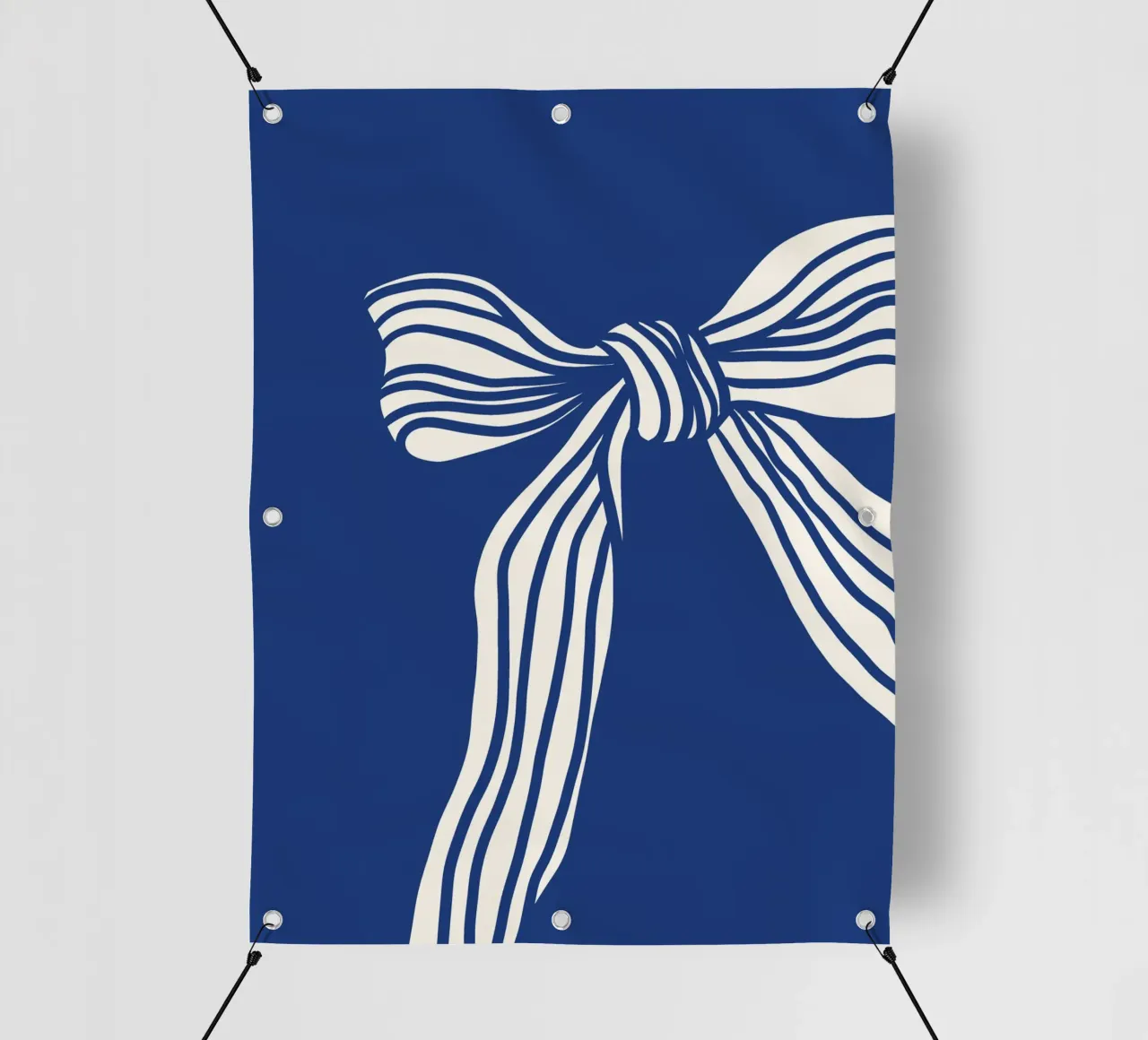White Bow on Blue telo in pvc da TijanaArtStudio88