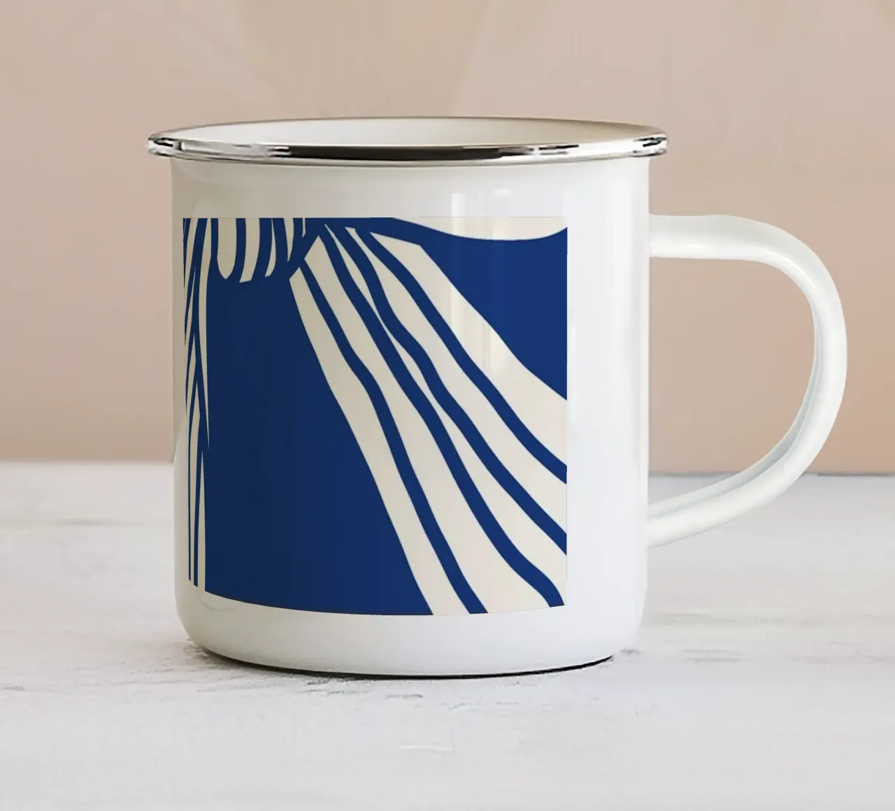 White Bow on Blue tazza in smalto da TijanaArtStudio88