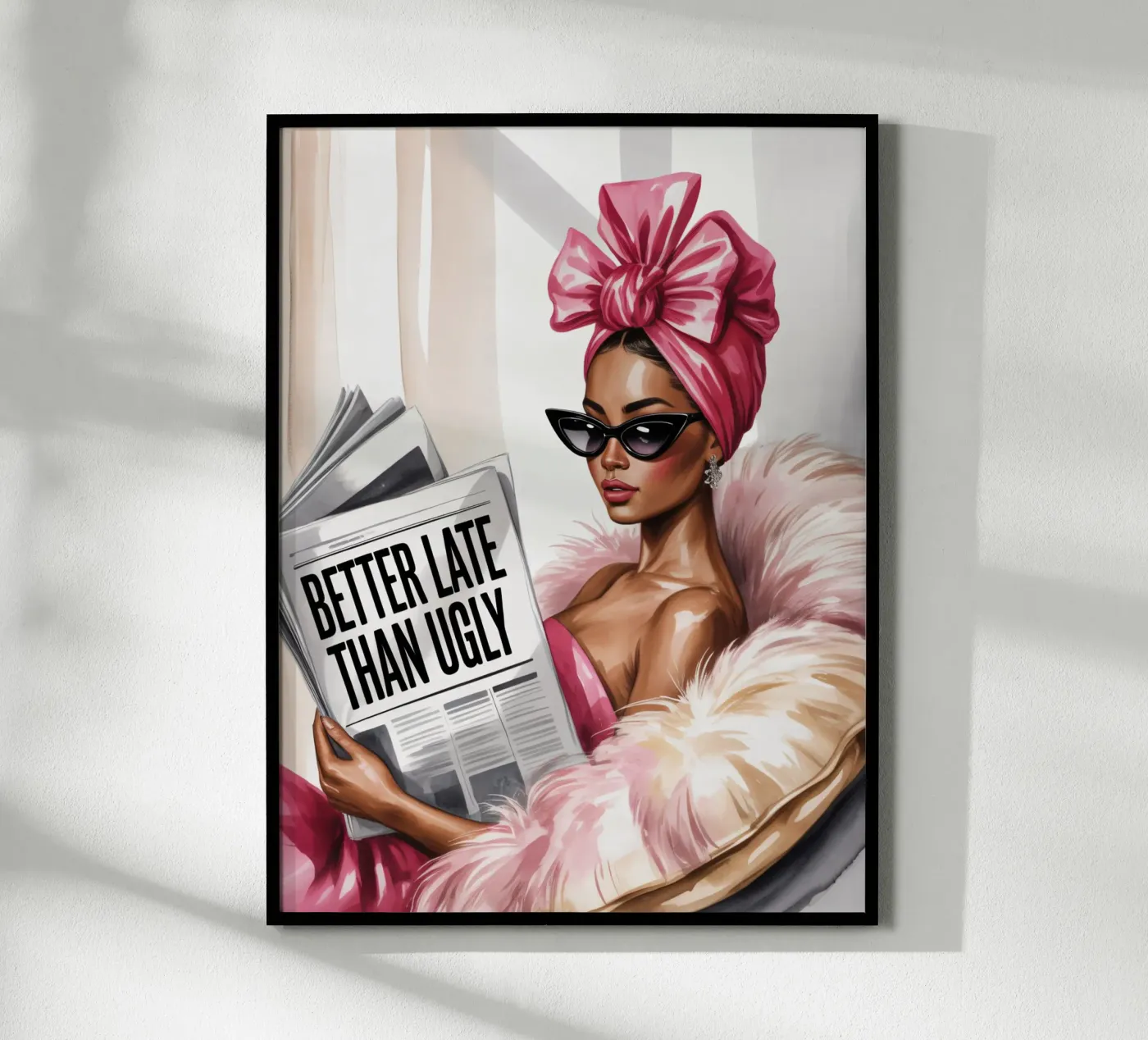 Meglio tardi che male - Art Glamour Féminin poster da Plain Thoughts