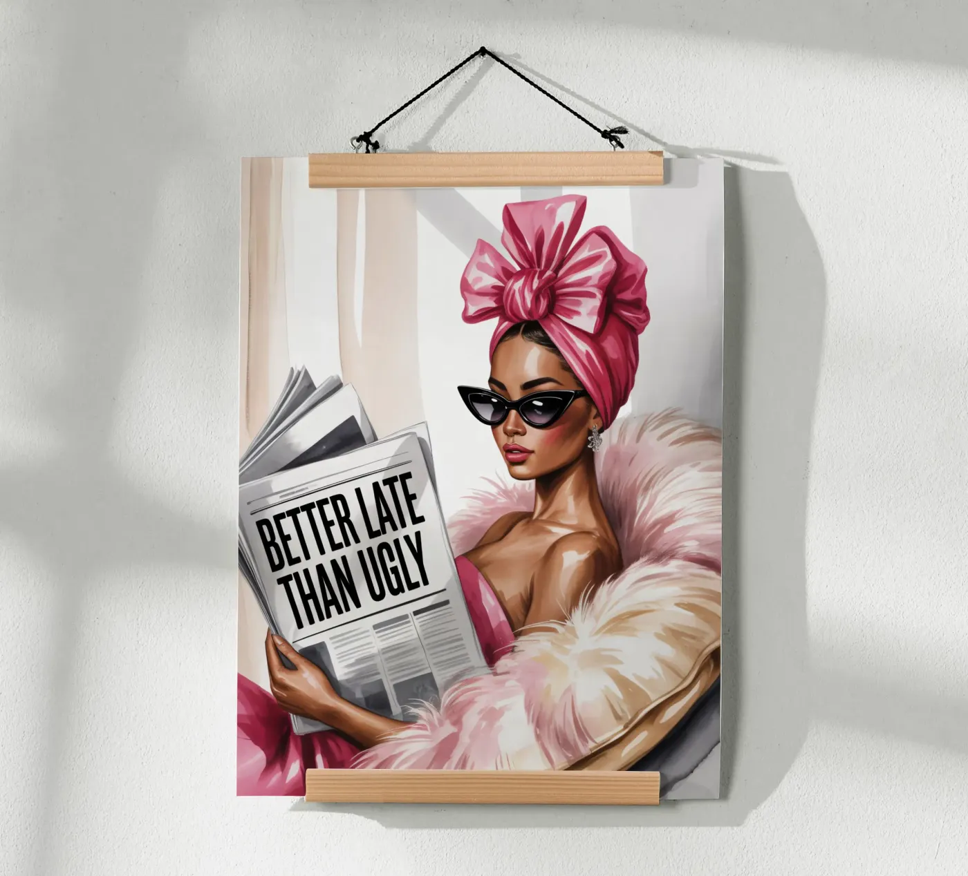 Meglio tardi che male - Art Glamour Féminin poster da Plain Thoughts