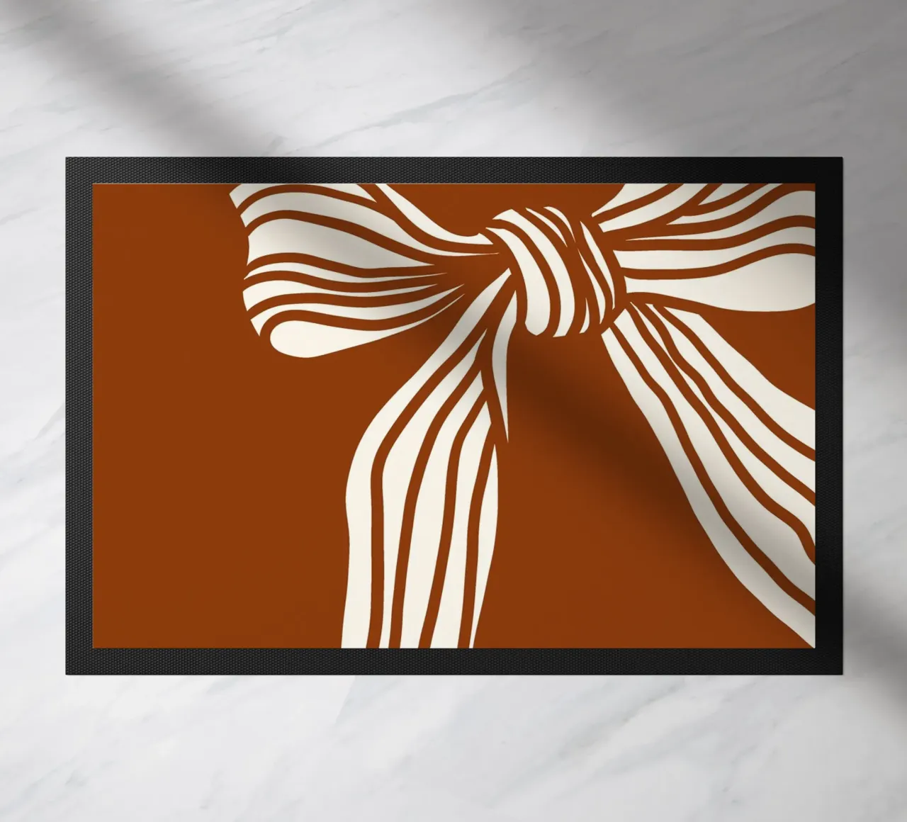 White Bow on Burnt Orange zerbino da TijanaArtStudio88