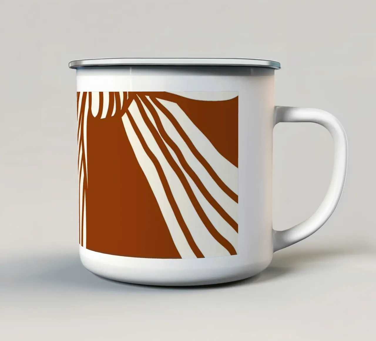 White Bow on Burnt Orange tazza in smalto da TijanaArtStudio88