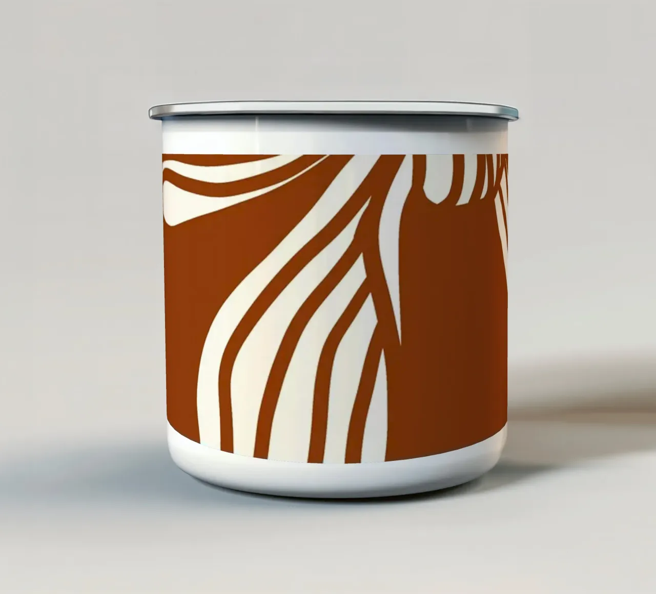 White Bow on Burnt Orange tazza in smalto da TijanaArtStudio88