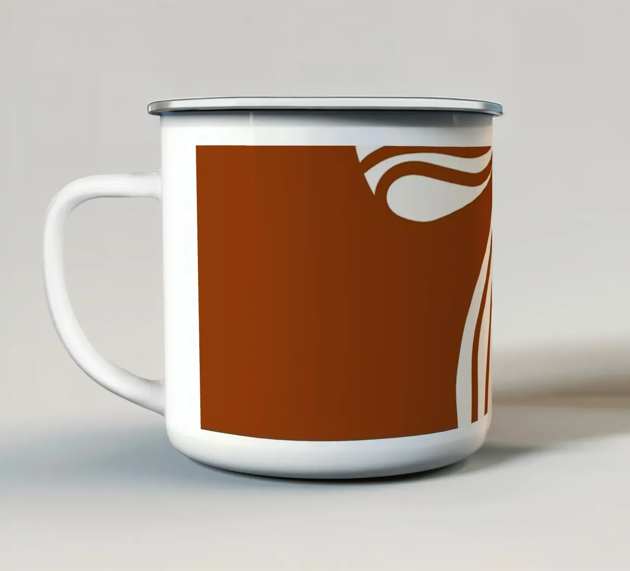 White Bow on Burnt Orange tazza in smalto da TijanaArtStudio88
