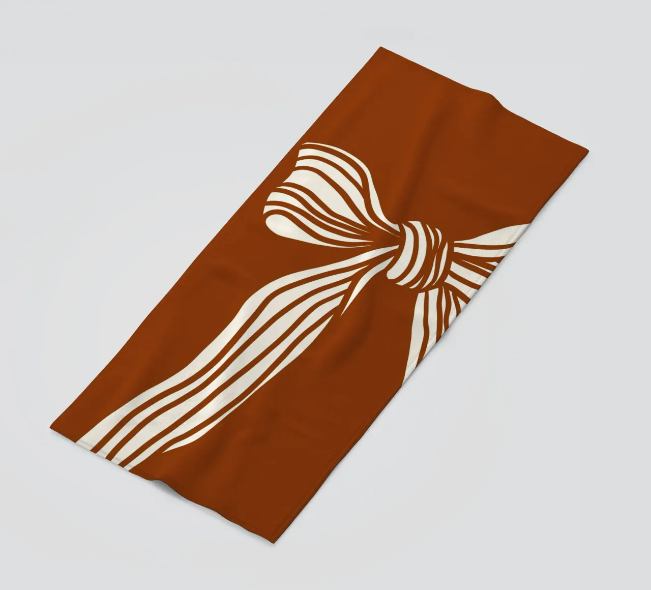 White Bow on Burnt Orange telo mare da TijanaArtStudio88