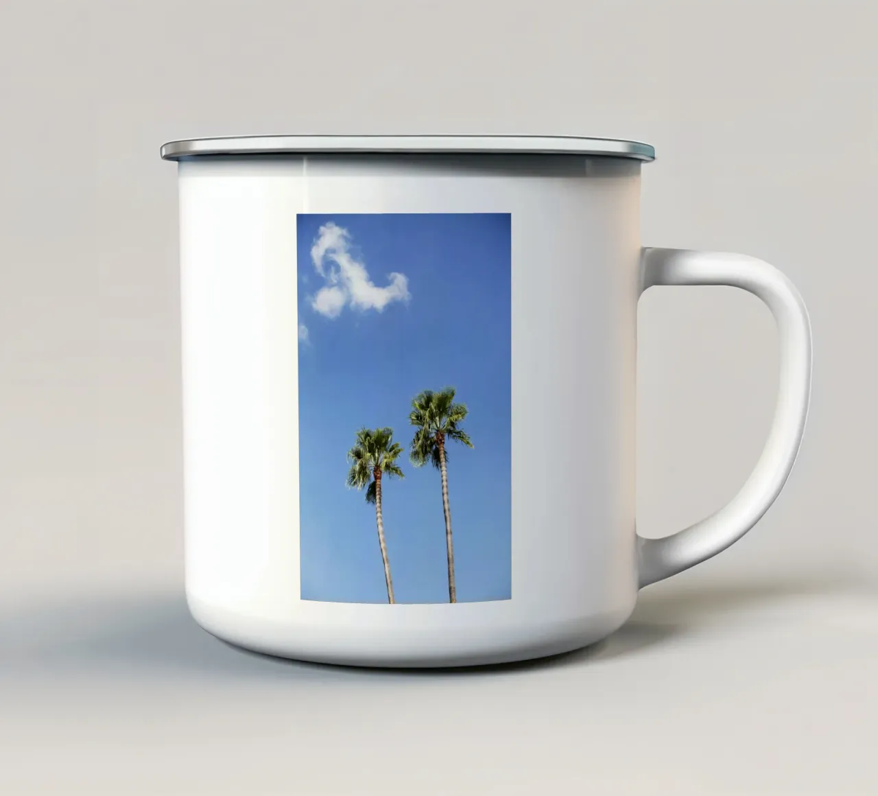 Palme e nuvole a Maiorca tazza in smalto da fotokunst