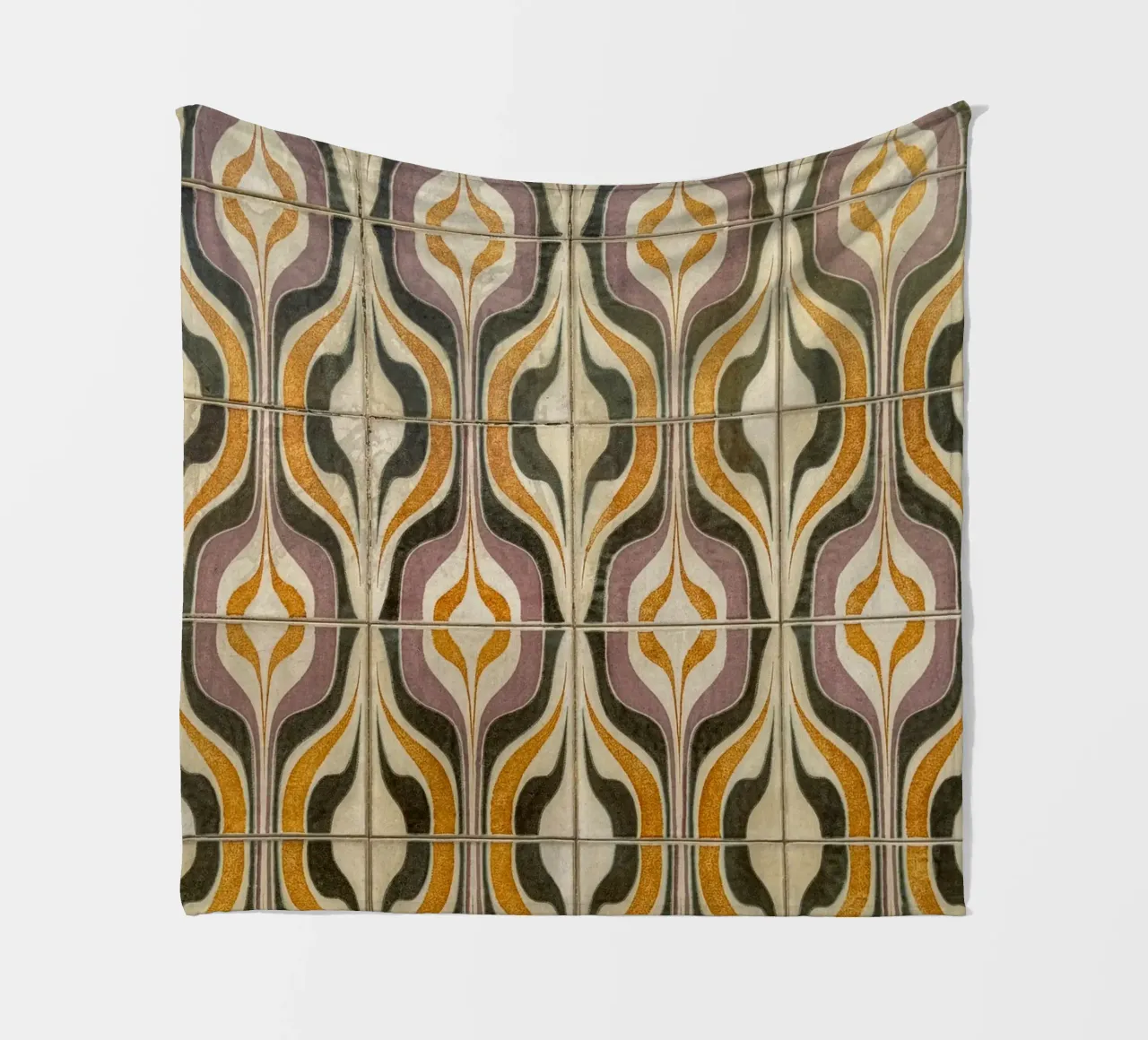 Retro Geometric Tile Pattern coperta in pile da byrieneke