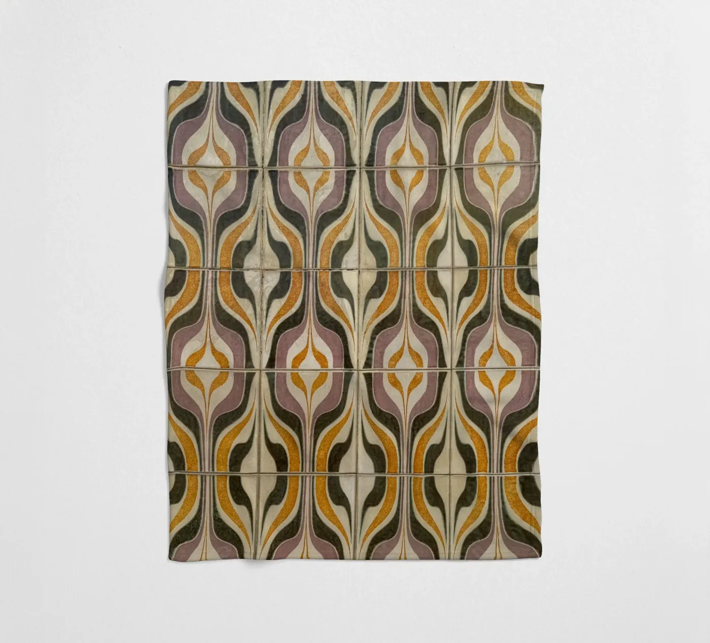 Geometrisches Retro-Fliesenmuster Fleecedecke von byrieneke