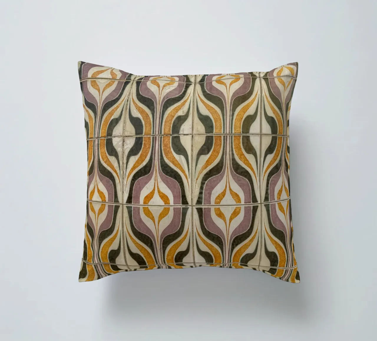 Retro Geometric Tile Pattern cuscino da byrieneke