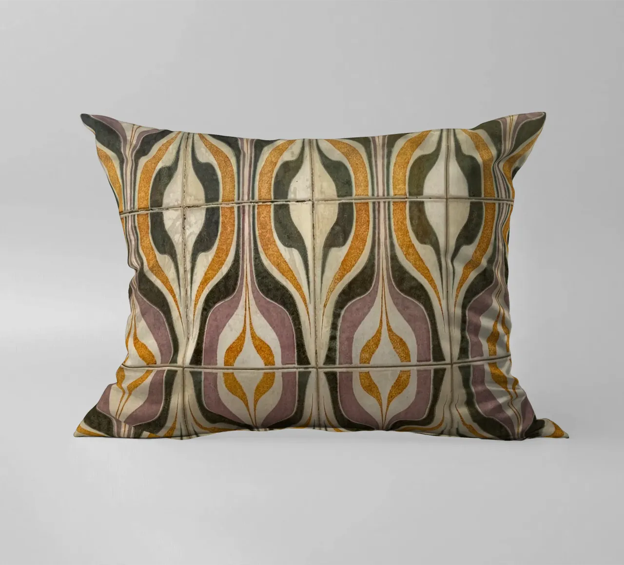 Retro Geometric Tile Pattern cuscino da byrieneke