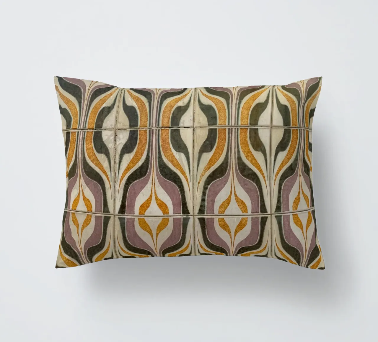 Retro Geometric Tile Pattern cuscino da byrieneke