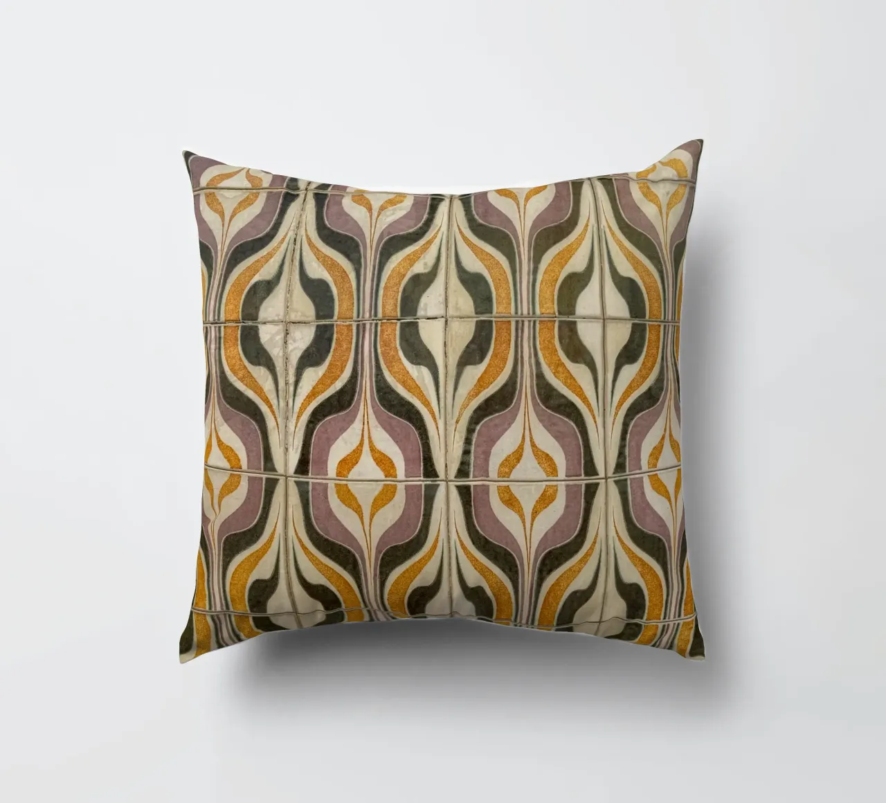 Retro Geometric Tile Pattern cuscino da byrieneke