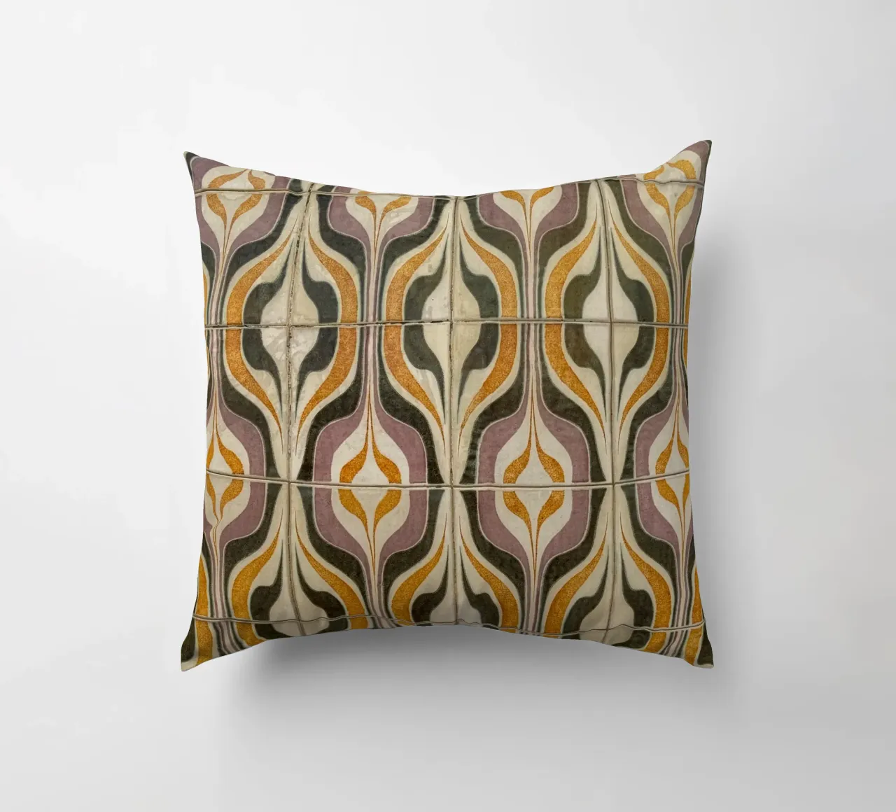 Retro Geometric Tile Pattern cuscino da byrieneke