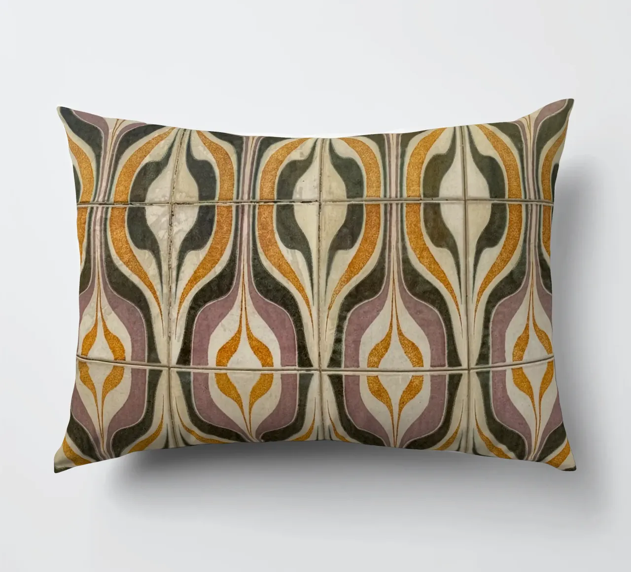 Retro Geometric Tile Pattern cuscino da byrieneke