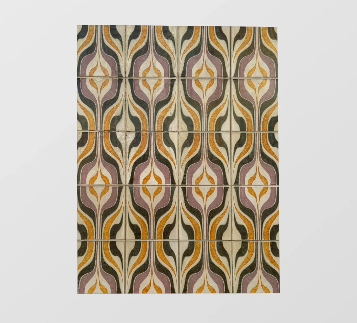 Retro Geometrisch Tegelpatroon fotobehang van byrieneke