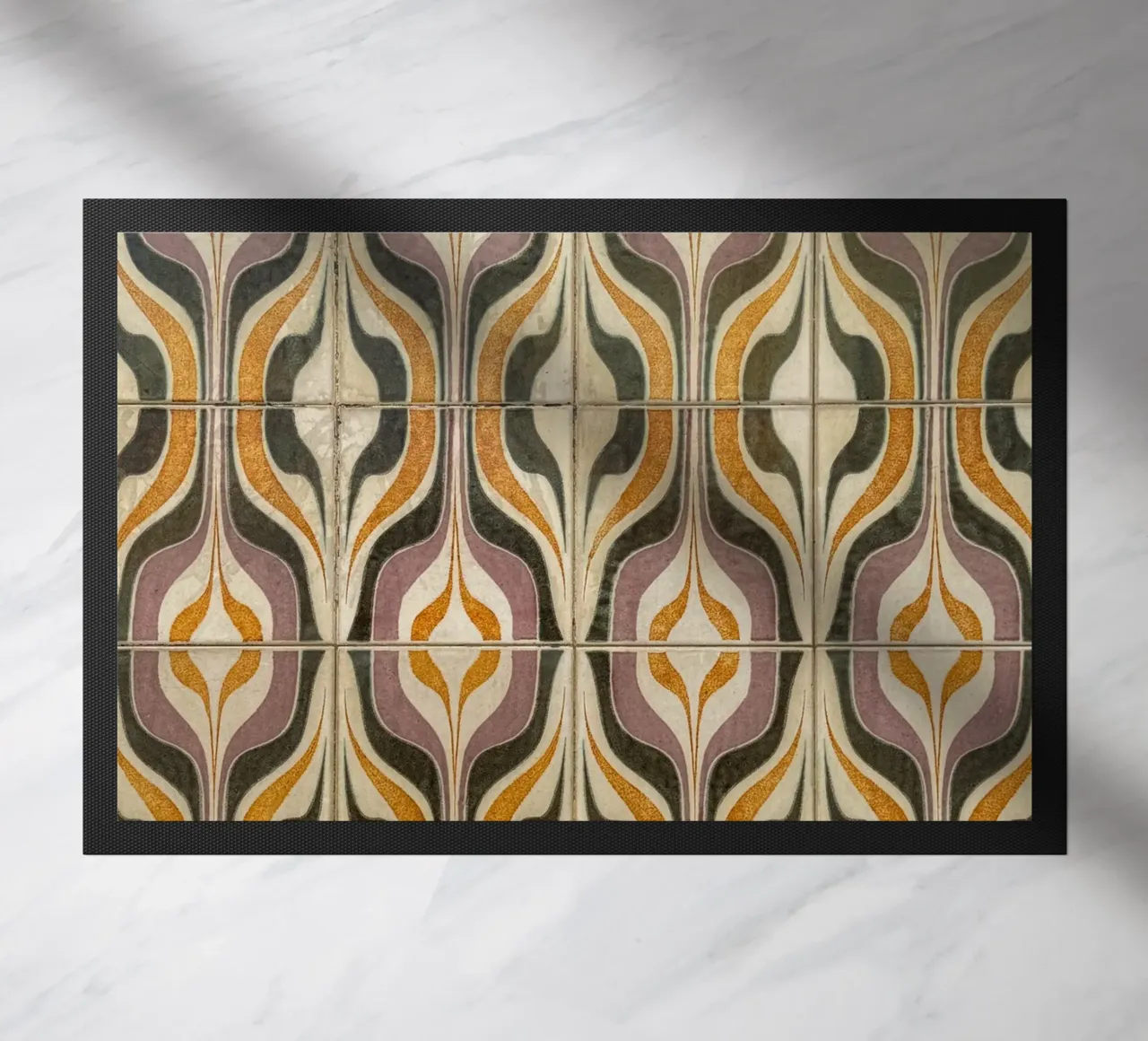 Retro Geometric Tile Pattern zerbino da byrieneke