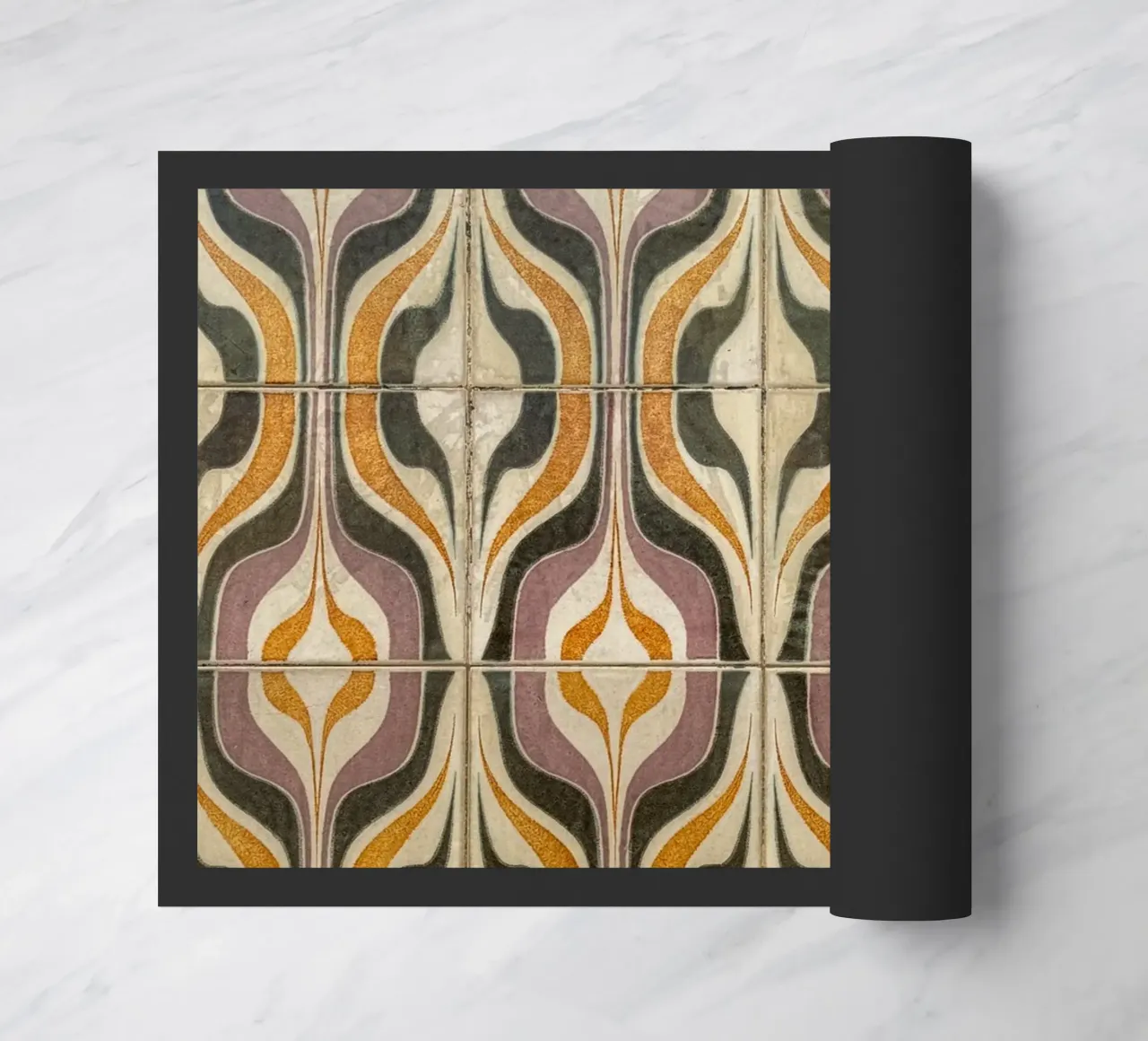 Retro Geometric Tile Pattern zerbino da byrieneke