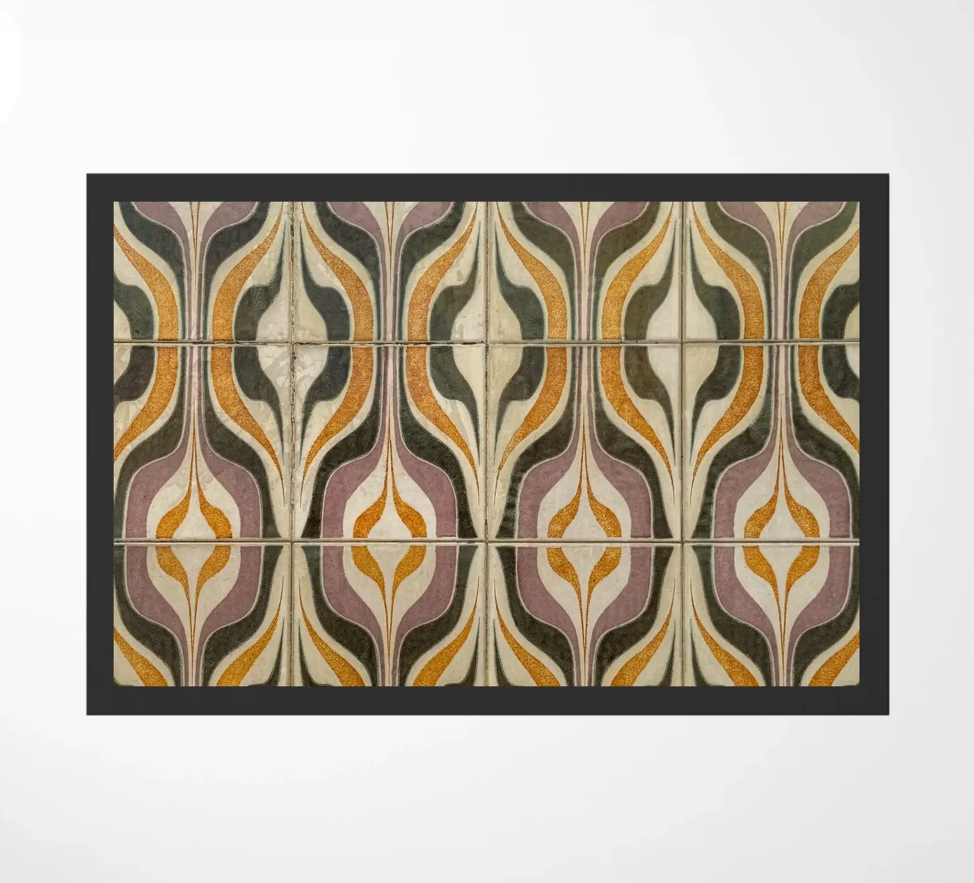 Motif de carreaux géométriques rétro paillasson de byrieneke