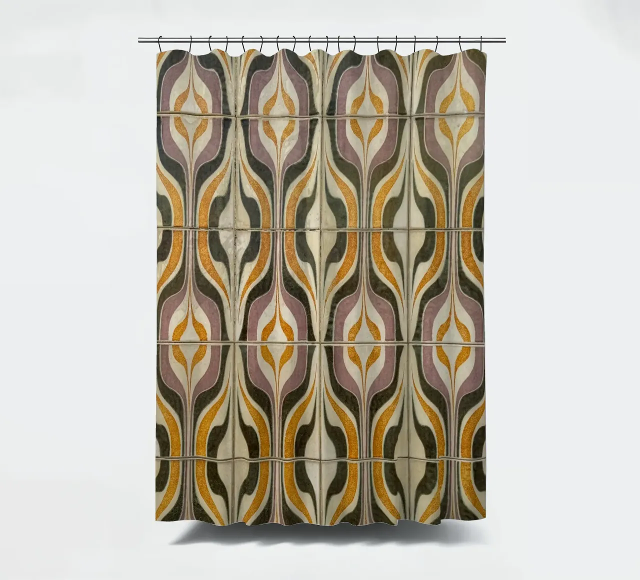 Retro Geometric Tile Pattern tenda da doccia da byrieneke