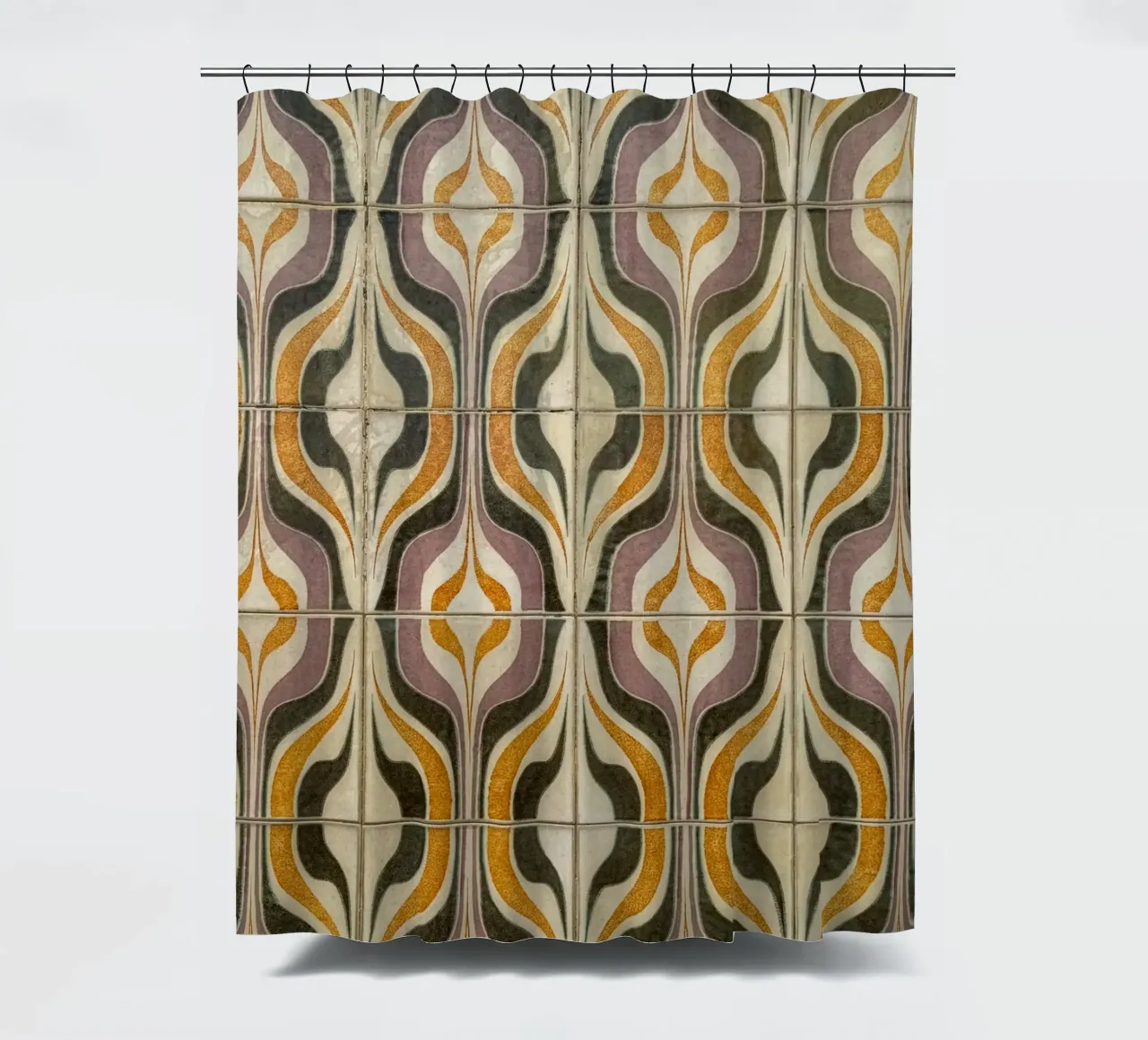Retro Geometric Tile Pattern tenda da doccia da byrieneke