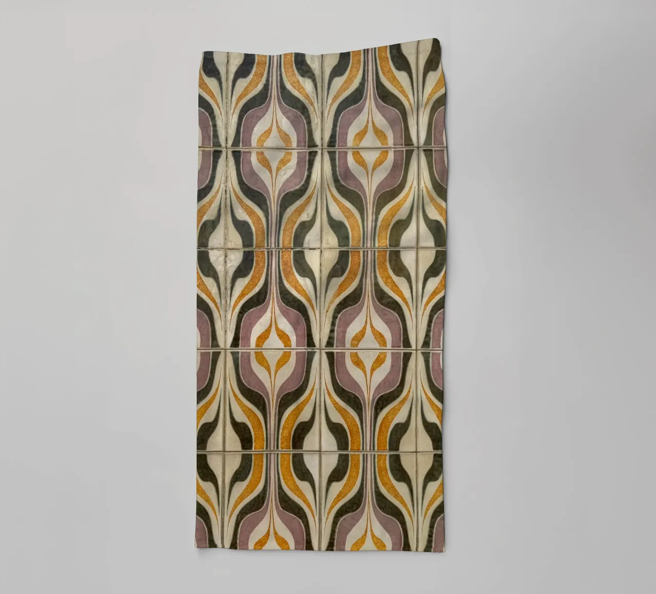 Retro Geometric Tile Pattern towel by byrieneke