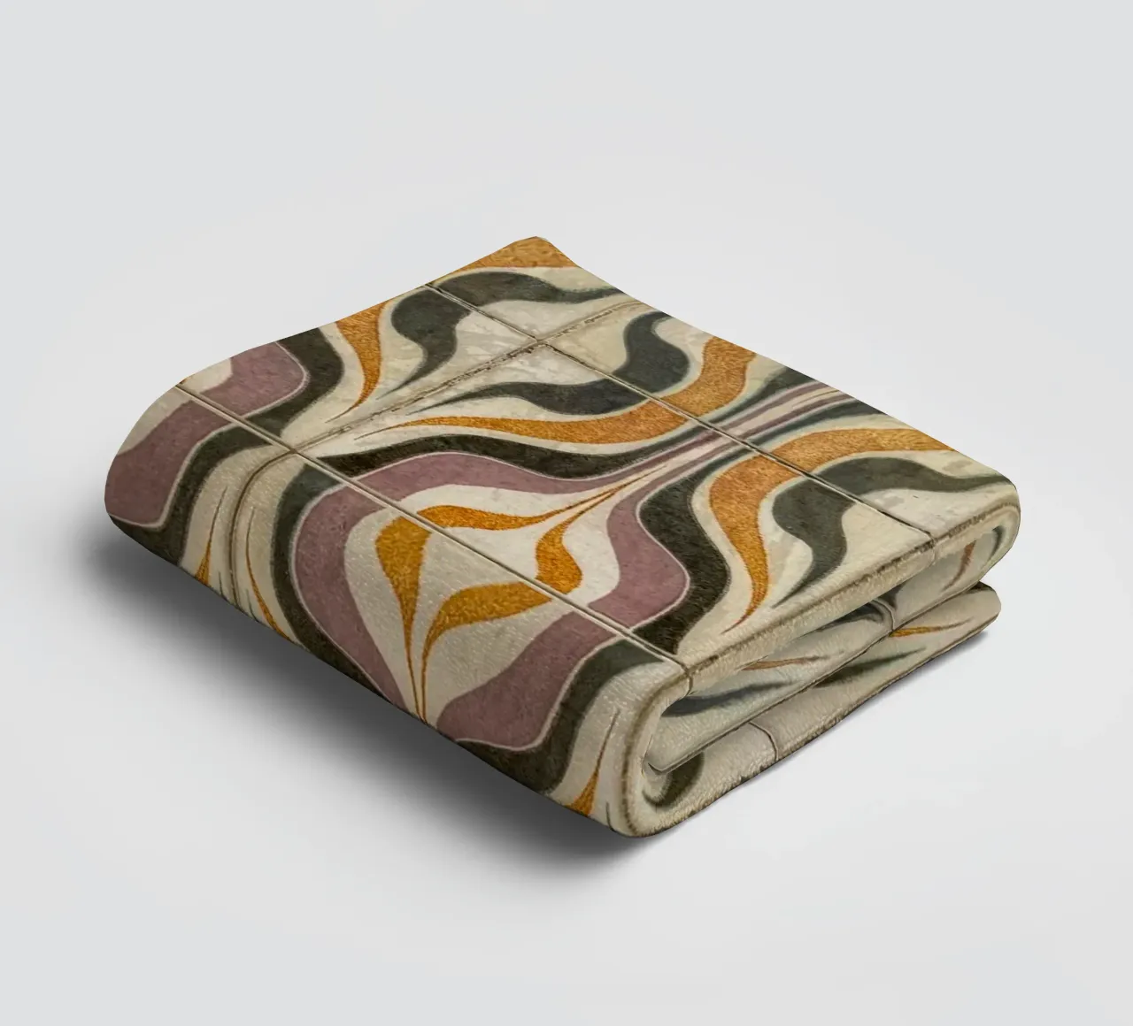 Retro Geometric Tile Pattern towel by byrieneke