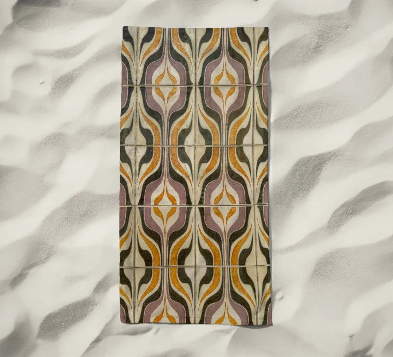 Retro Geometric Tile Pattern telo mare da byrieneke