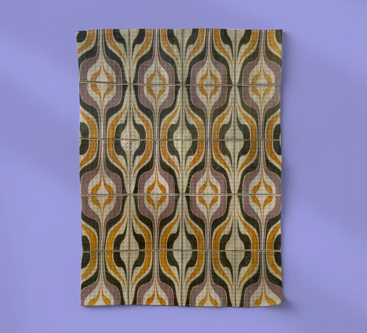 Retro Geometric Tile Pattern canovaccio da cucina da byrieneke
