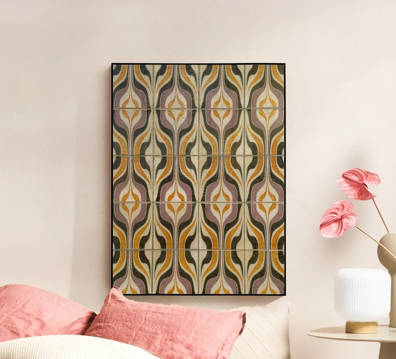 Retro Geometric Tile Pattern plexiglass da byrieneke