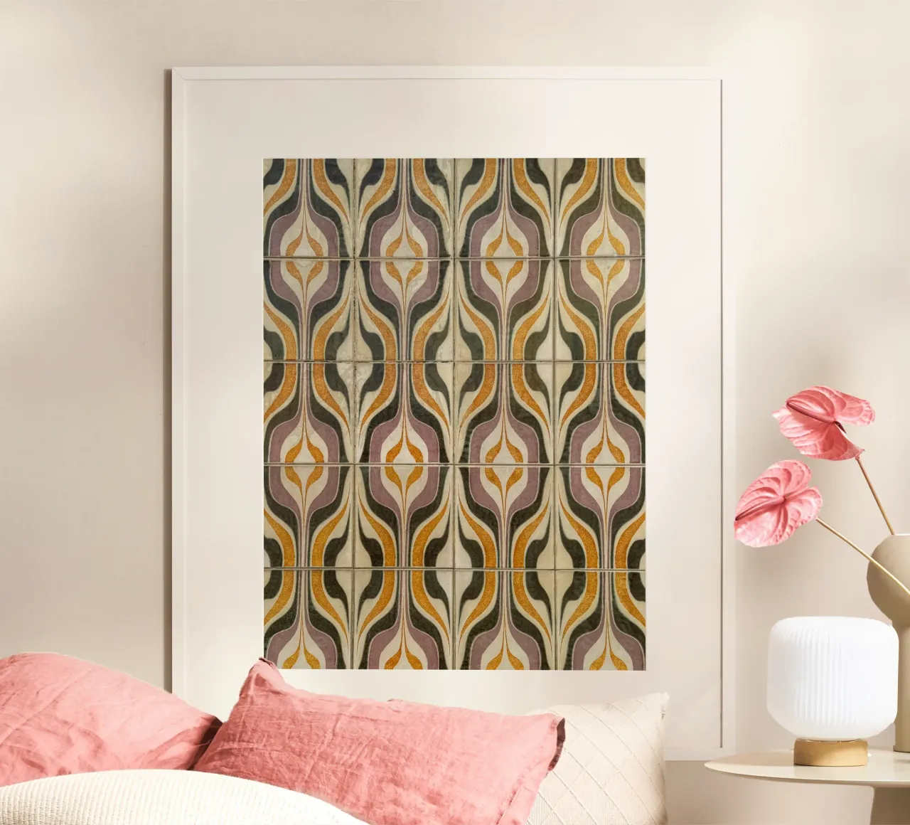 Retro Geometric Tile Pattern hahnemühle by byrieneke
