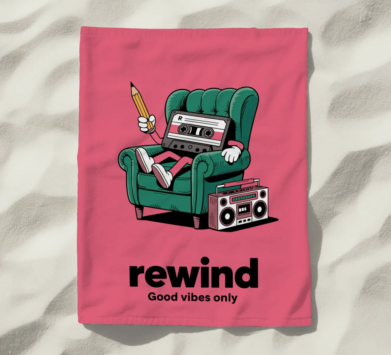 Cassetta Retro Chill - Ambiente anni '90 telo mare da Plain Thoughts