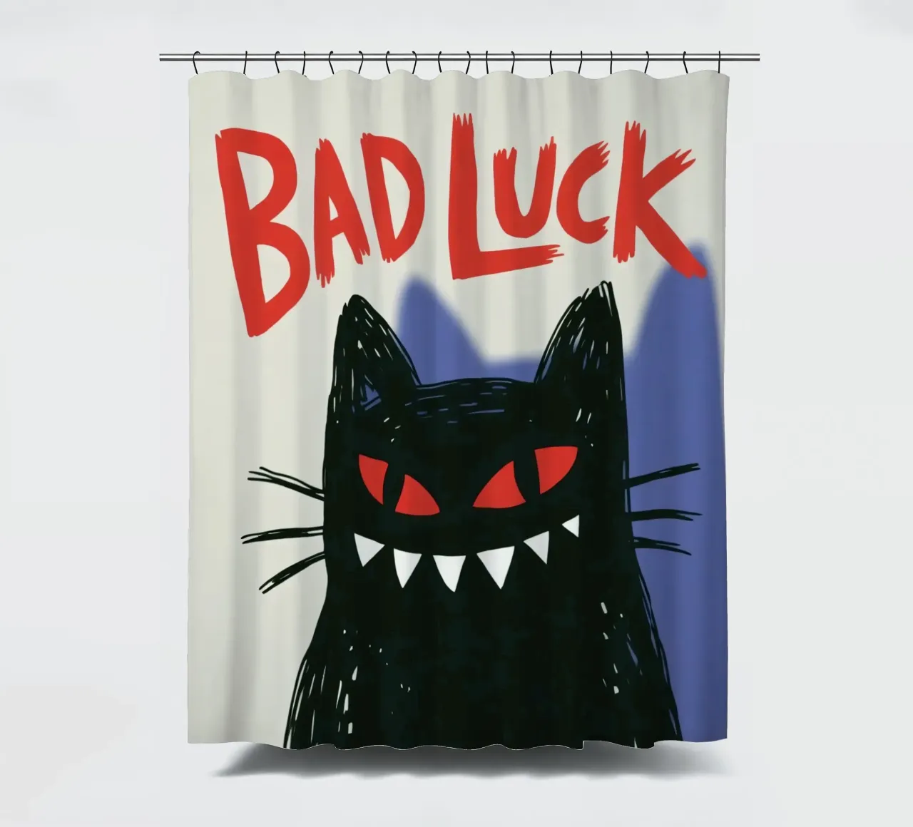 Bad Luck Cat - Umorismo nero e stile grafico tenda da doccia da Plain Thoughts