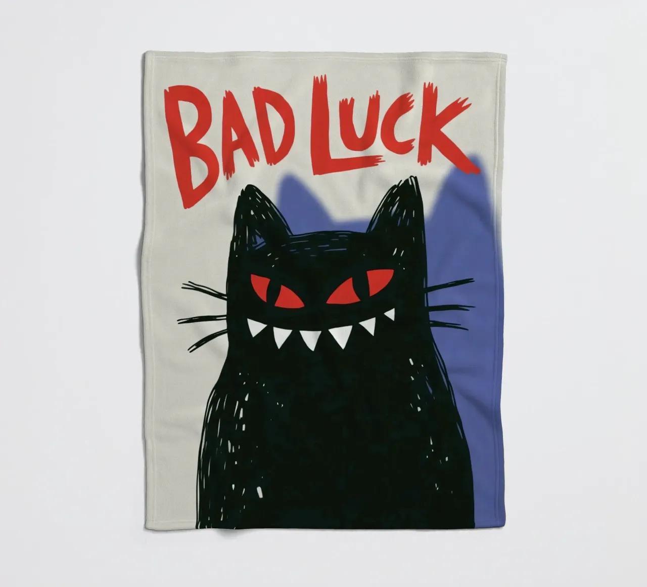 Bad Luck Cat - Umorismo nero e stile grafico coperta in pile da Plain Thoughts