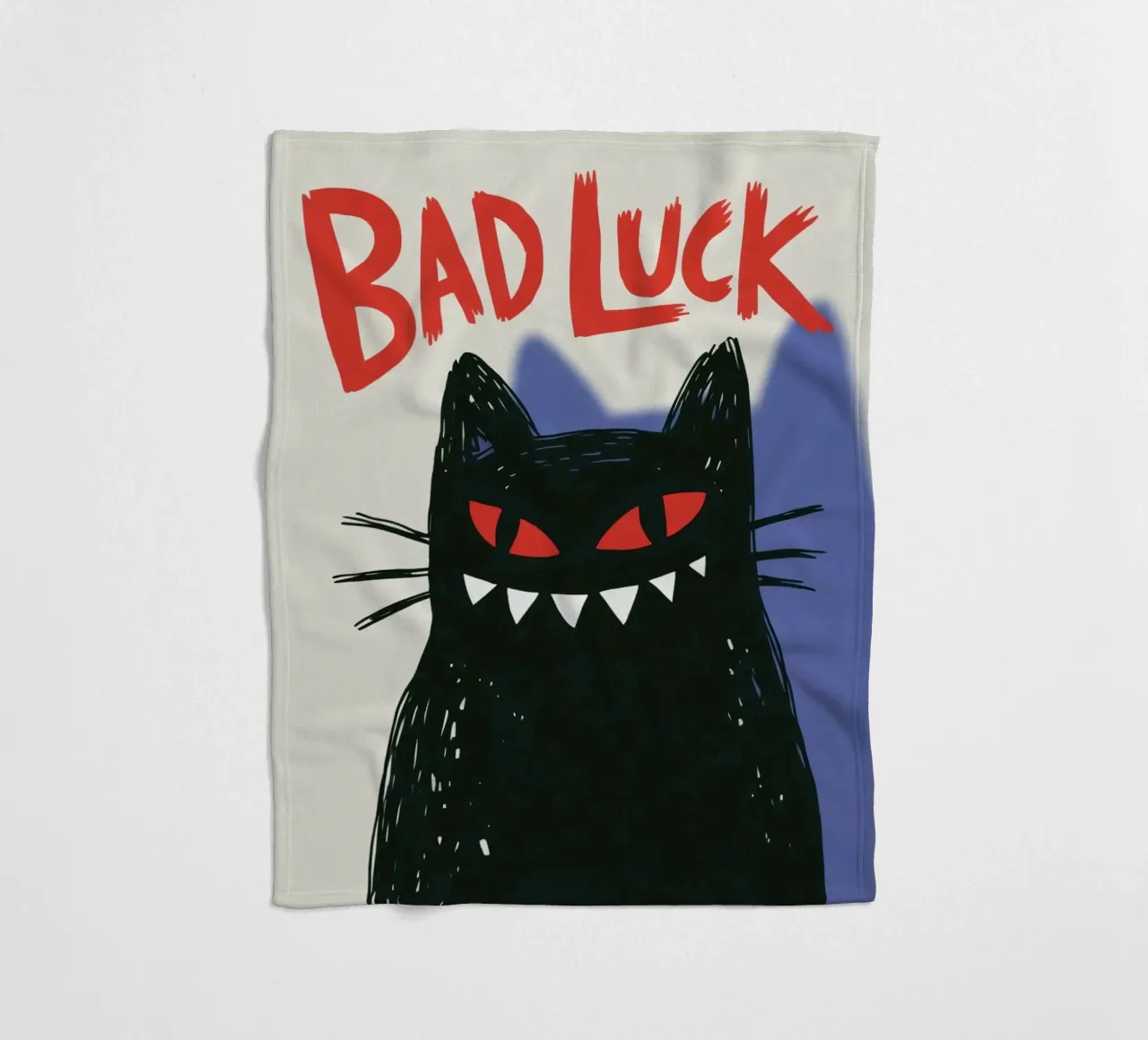 Bad Luck Cat - Umorismo nero e stile grafico coperta in pile da Plain Thoughts