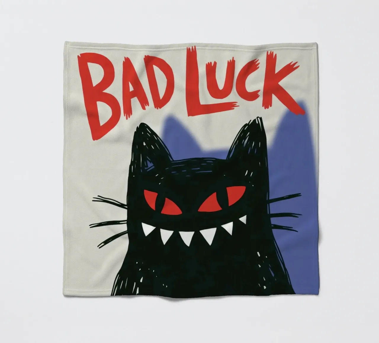 Bad Luck Cat - Umorismo nero e stile grafico coperta in pile da Plain Thoughts