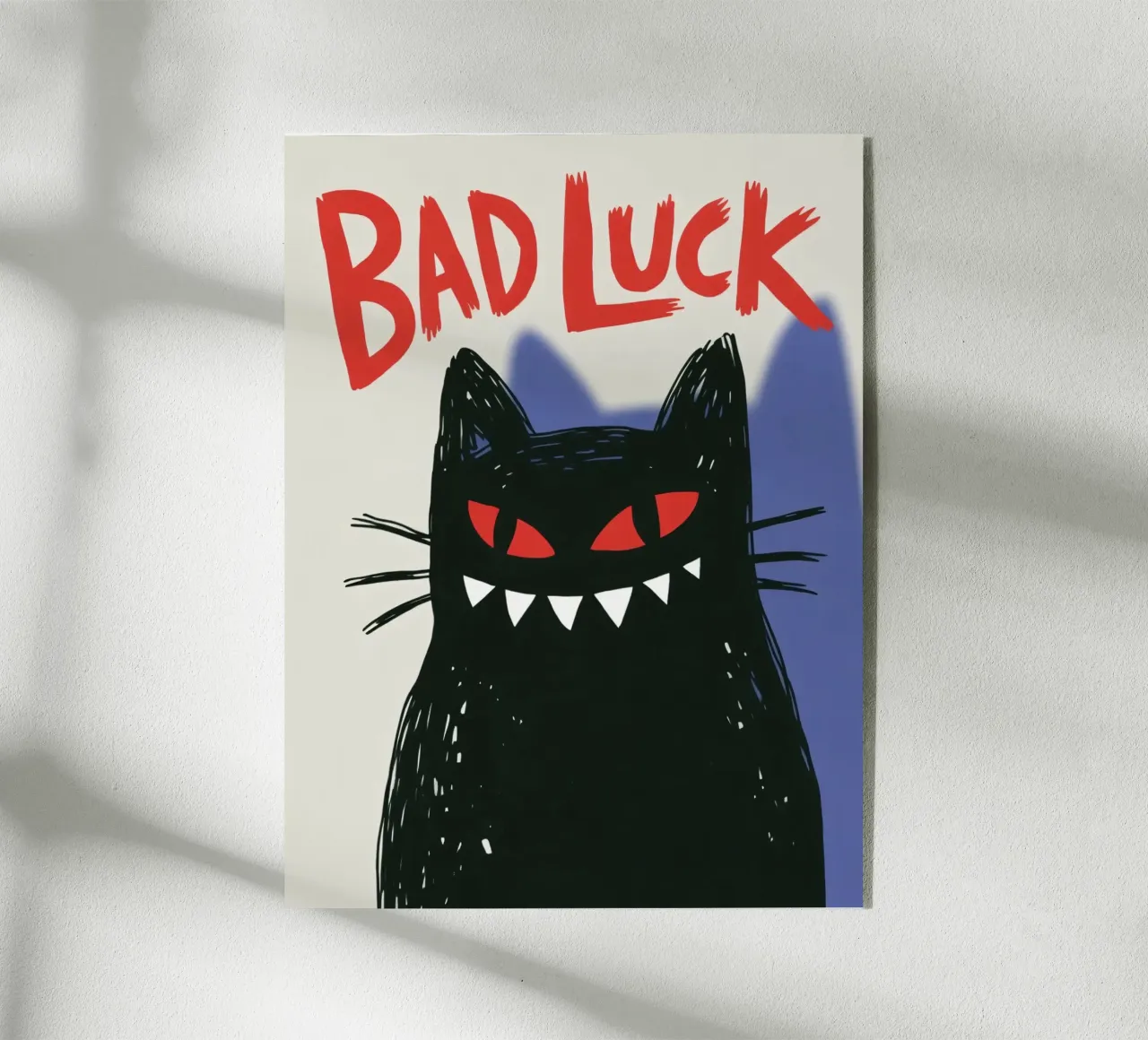 Bad Luck Cat - Umorismo nero e stile grafico plexiglass da Plain Thoughts