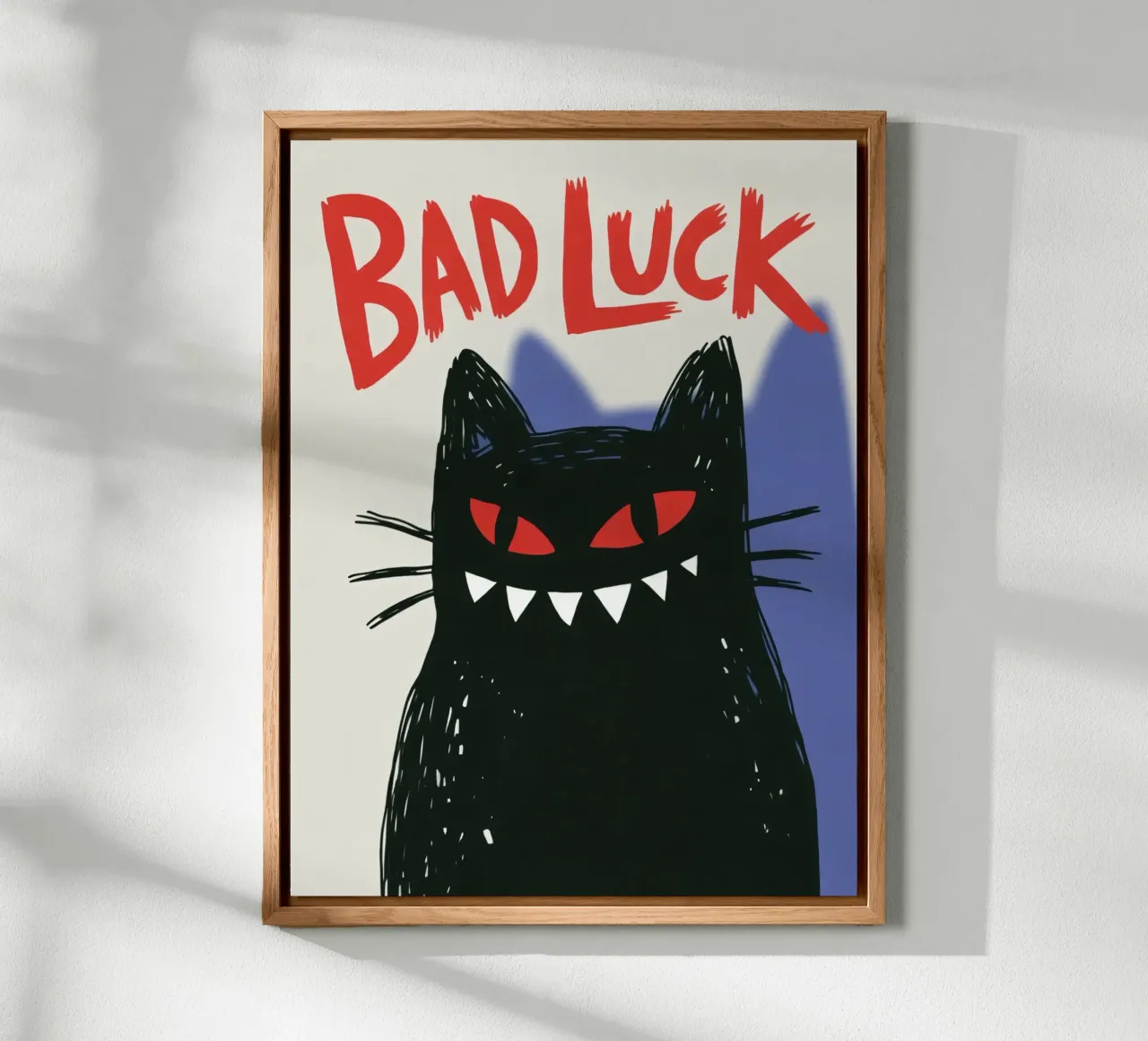 Bad Luck Cat - Umorismo nero e stile grafico alluminio dibond da Plain Thoughts