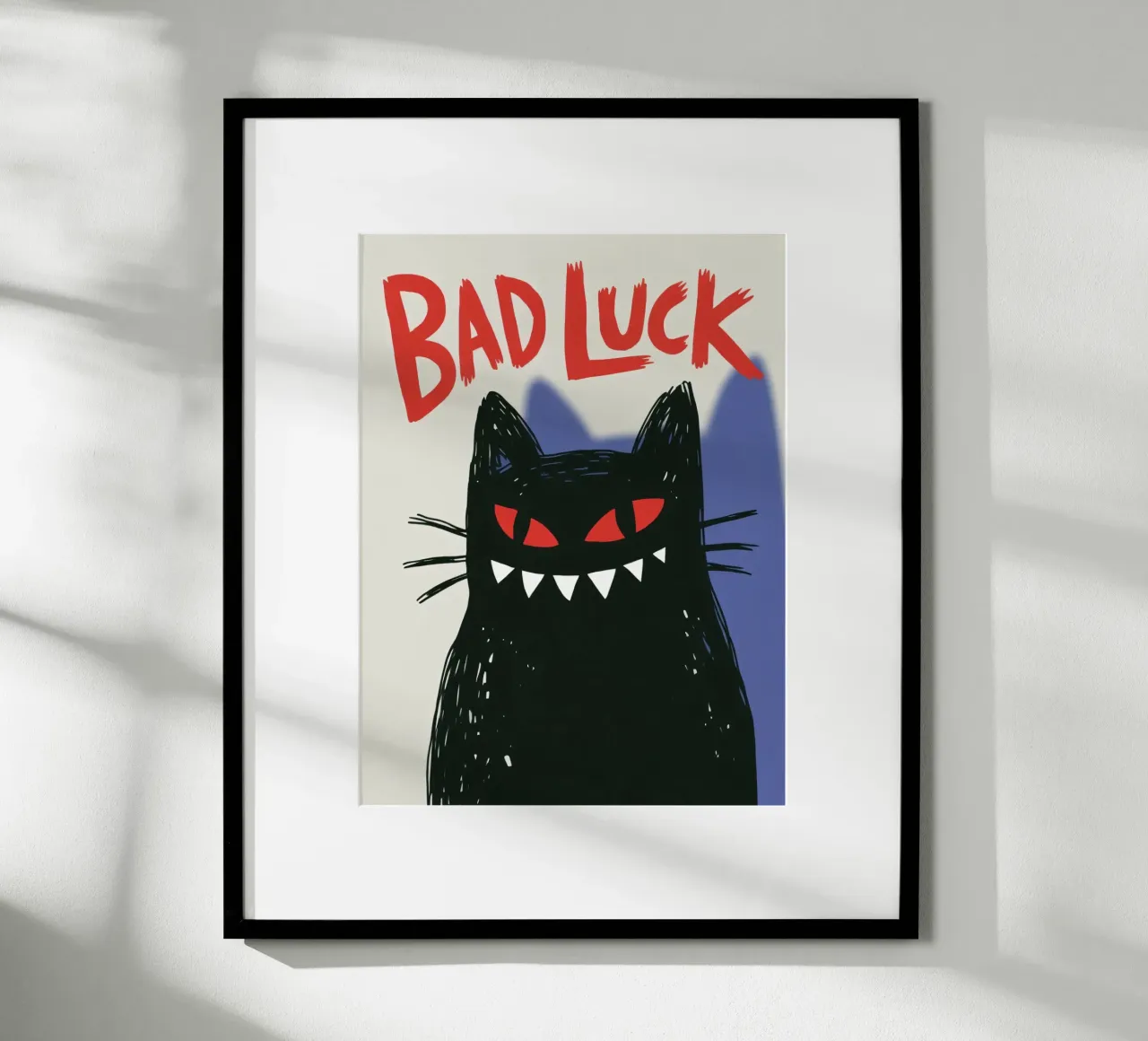 Bad Luck Cat - Umorismo nero e stile grafico carta hahnemühle da Plain Thoughts