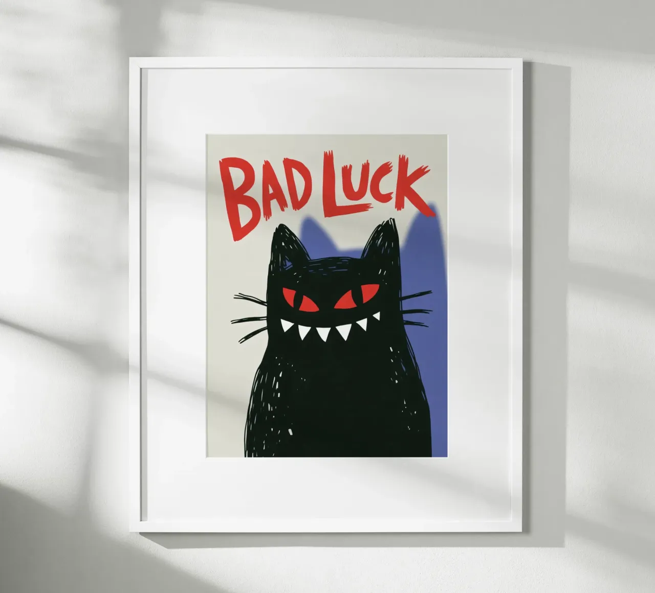 Bad Luck Cat - Umorismo nero e stile grafico carta hahnemühle da Plain Thoughts