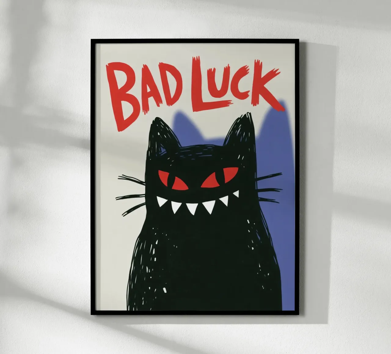 Bad Luck Cat - Umorismo nero e stile grafico carta hahnemühle da Plain Thoughts