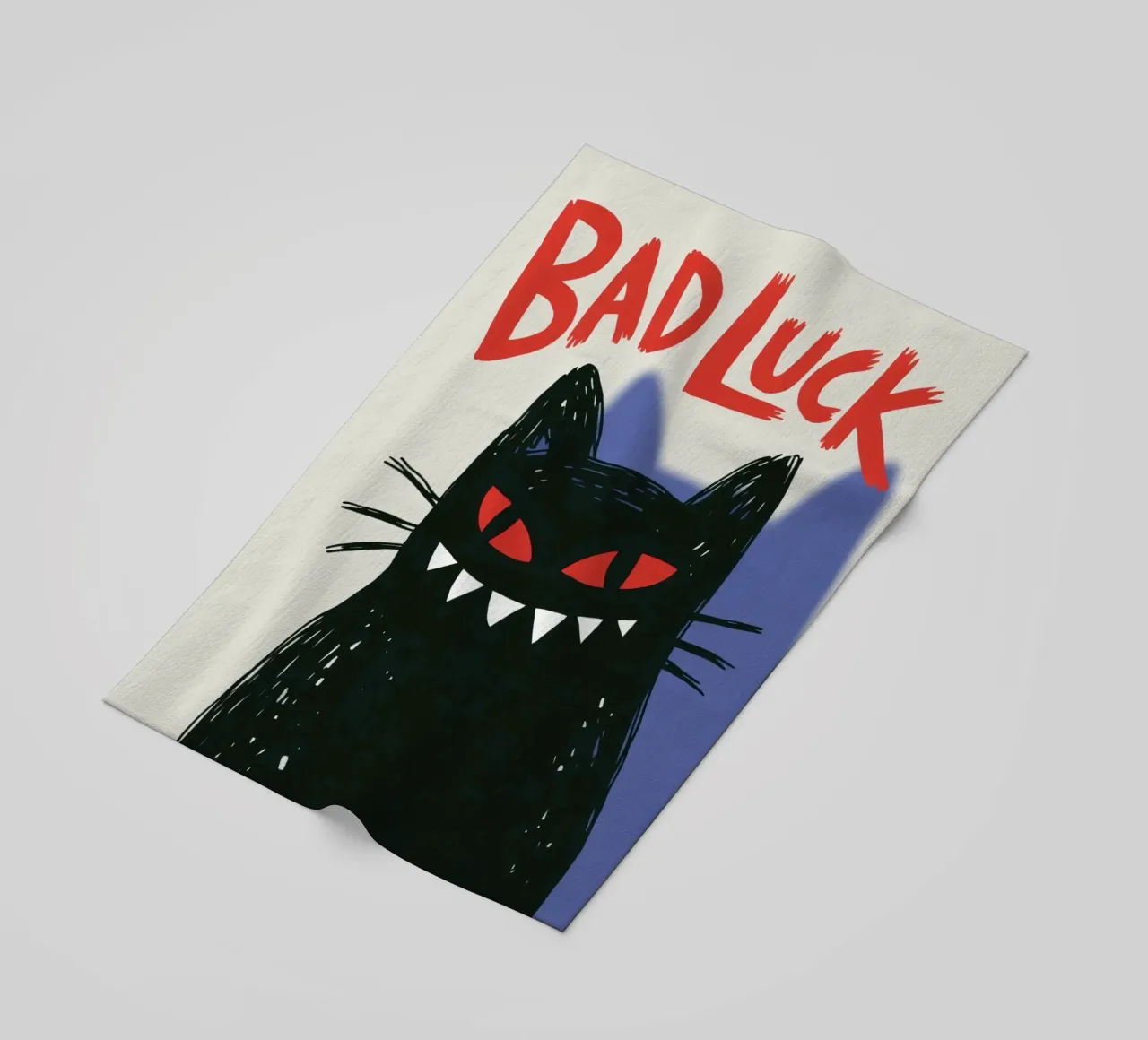 Bad Luck Cat - Umorismo nero e stile grafico telo mare da Plain Thoughts
