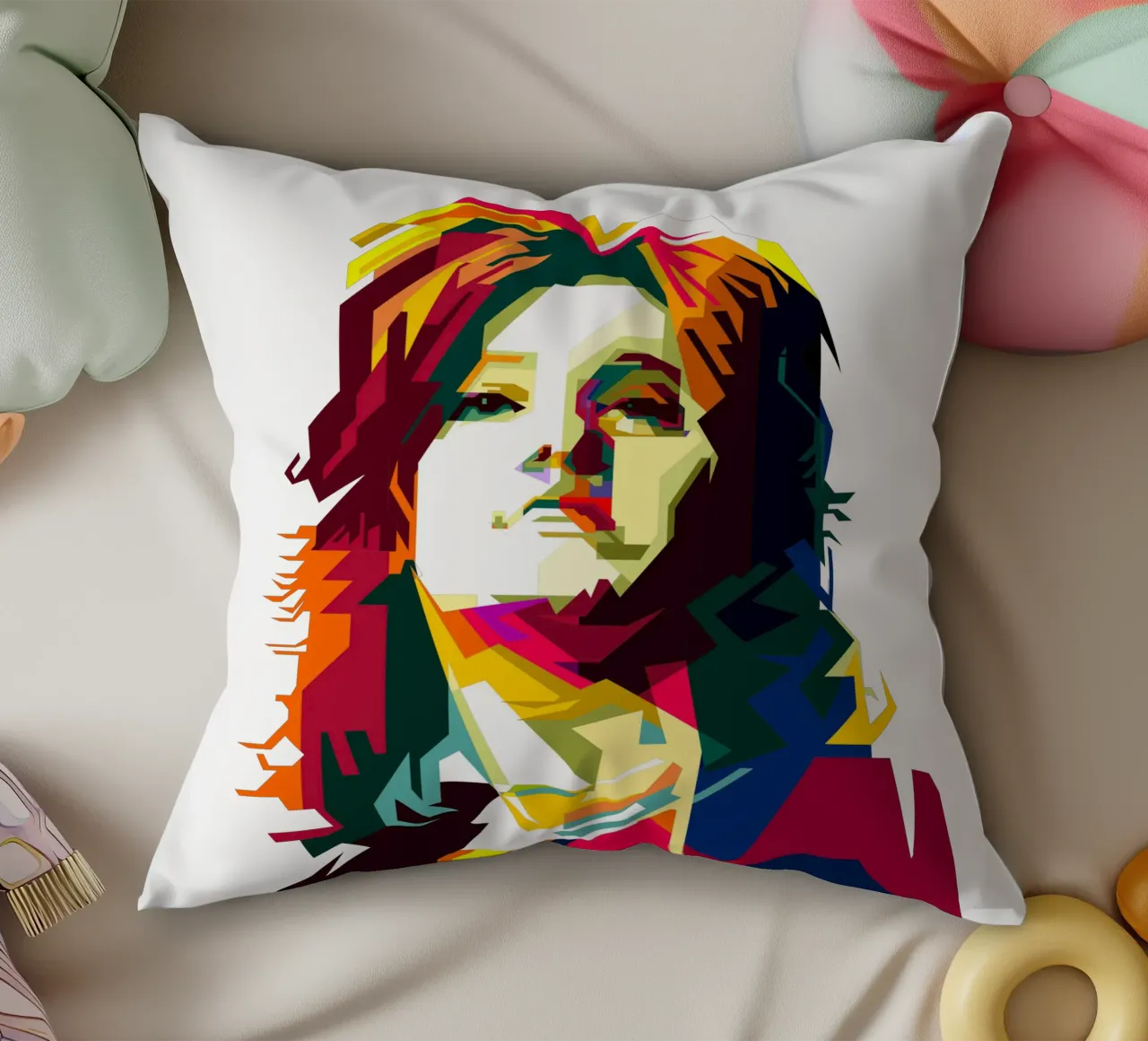 Suzi Quatro Strumblin' In Classic Rock Pop Art WPAP cuscino da Artkreator