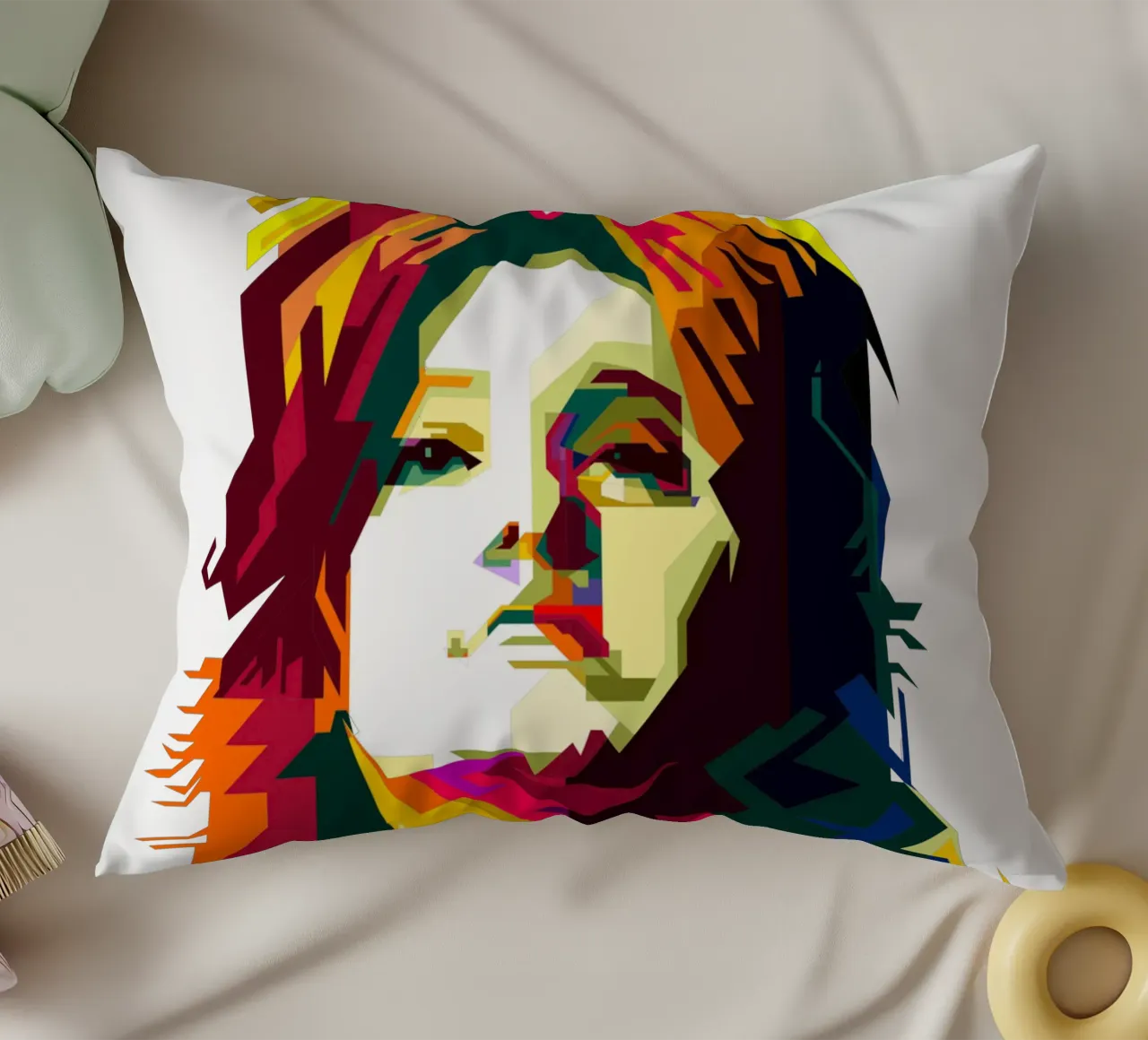 Suzi Quatro Strumblin' In Classic Rock Pop Art WPAP cuscino da Artkreator