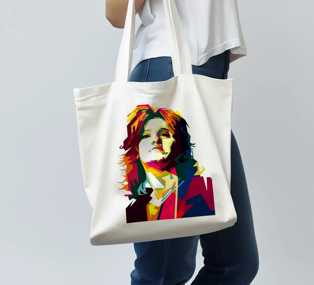 Suzi Quatro Strumblin' In Classic Rock Pop Art WPAP borsa in juta da Artkreator
