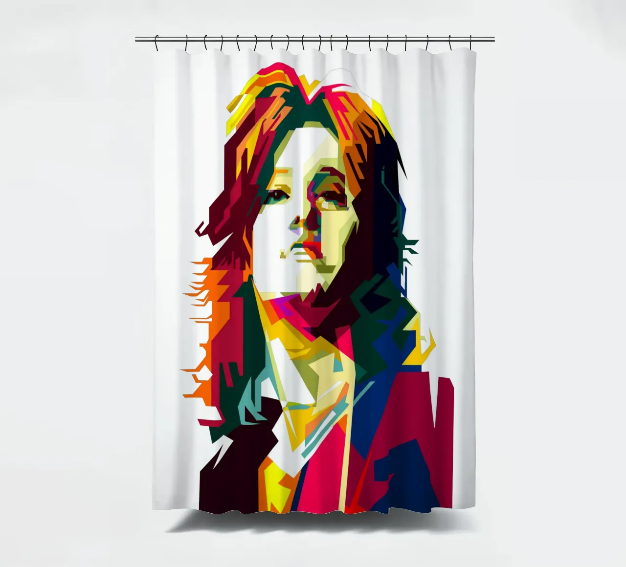 Suzi Quatro Strumblin' In Klassischer Rock Pop Kunst WPAP Duschvorhang von Artkreator