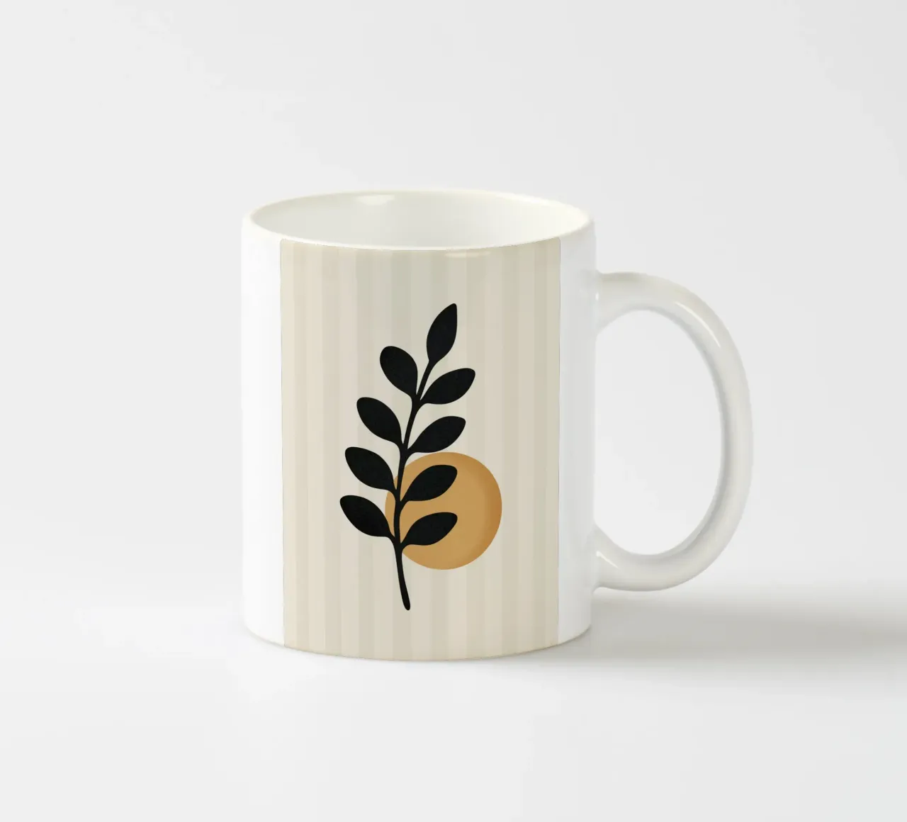 Foglia nera e sole dorato tazza in ceramica da kokoprint