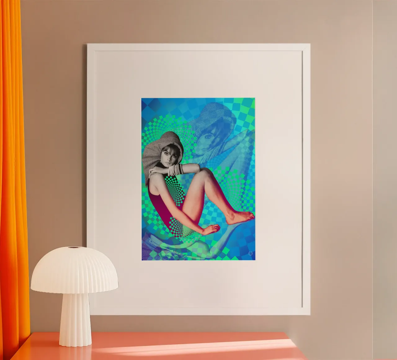 Supermodel Jean Shrimpton poster con telaio in plastica da DesmondBates
