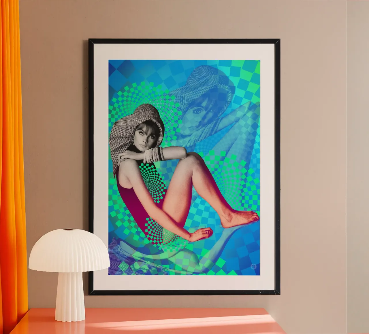 Supermodel Jean Shrimpton poster con telaio in plastica da DesmondBates